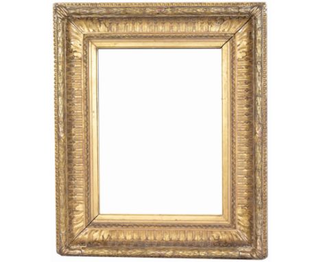 French 19th C Gilt Wood Frame. Rabbet Size: 16.5 x 12.5 in. Approx Sight Size: 15.5 x 11.5 in. Overall Framed Size: 24 x 20 i