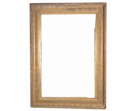 Monumental American 1870's Gilt Wood Frame.  Rabbet Size: 69.75 x 43.75 in. Overall Framed Size: 87 x 64 in. (95-83) (Med) Pr
