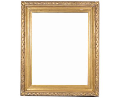 Large 19th C. Fluted Cove Gilt/Wood Frame.  Rabbet Size: 45.5 x 34.5 in. Overall Framed Size: 56 x 45.5 in. (91-192) (LG1) Pr