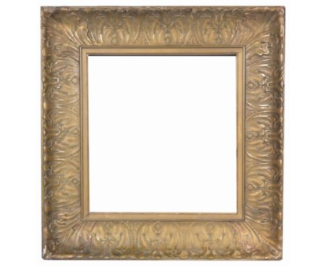 American 1920's Frame. Rabbet Size: 16 1/8 x 15 1/8 in. Overall Framed Size: 24.5 x 23.5 in. (97-161) (303) Provenance: The h