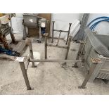 Two stainless Steel worktop support legs, 1.3m x 700mm