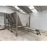 Un-named 5T Stainless hopper, 4.2m x 1.6m with screw discharge, approx. length 6m (Fabricated