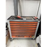 Beta C24SA mobile multidrawer tool cabinet with contents including screwdrivers, spanners, torque