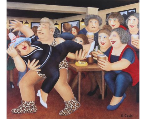 Beryl Cook, limited edition colour print, Tarzanogram, signed in pencil no. 210/650, image 16" x 18", framed and glazed&nbsp;