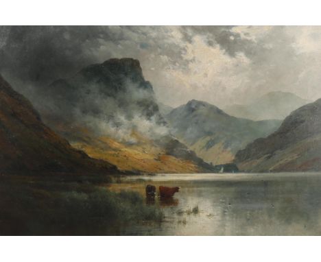 Alfred Fontville de Breanski (1877-1957), oil on canvas, A Passing Storm In The Highlands, signed, 20" x 30", framedVery good