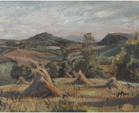 20th century British School, oil on board, an extensive landscape, circa 1920s, unsigned, 13" x 16", unframedGood original co
