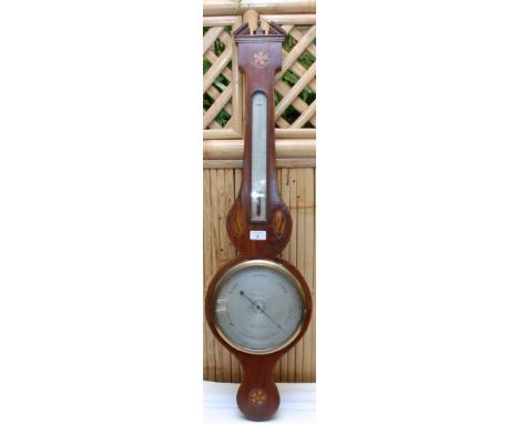 AN EARLY 19TH CENTURY WHEEL BAROMETER BY P. VERGA, WISBECH, HEIGHT 99CM 