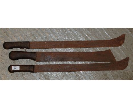 THREE MACHETE KNIVES (RUSTY)