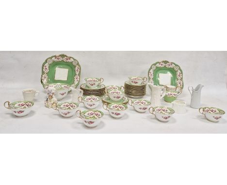 Late 19th/early 20th century Aynsley china tea set for 12, to include teacups, saucers, tea plates, cream jug and sugar basin