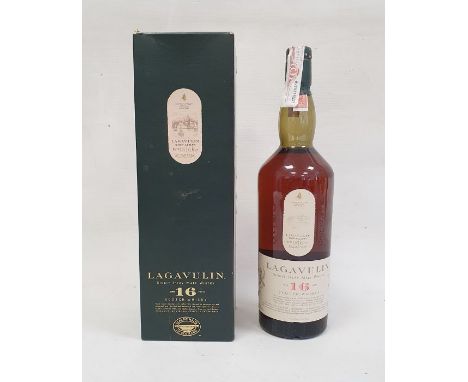 Bottle of Lagavulin Single Islay Malt Scotch Whisky, aged 16 years, 1 litre