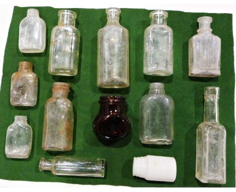 Quantity of mainly vintage glass bottles and ink bottles&nbsp;