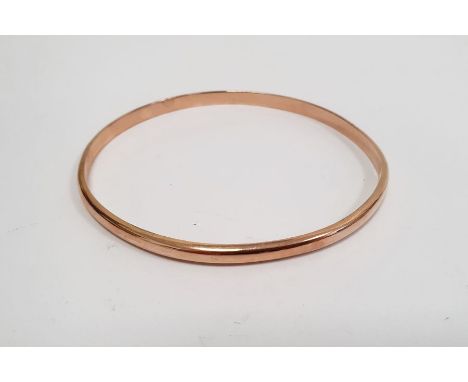 9ct gold bangle, plain, 5g approx.