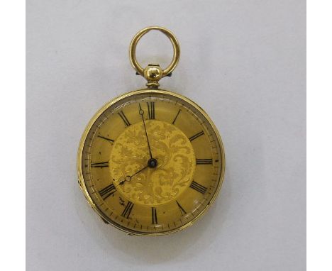 Victorian 18ct gold and blue enamel lady's fob watch, floral decorated to reverse&nbsp;Condition Reportwe do not guarantee wo