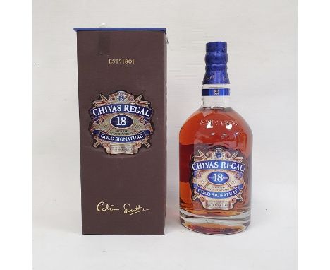 Bottle of Chivas Regal Gold Signature Blended Scotch Whisky, aged 18 years, 1 litre