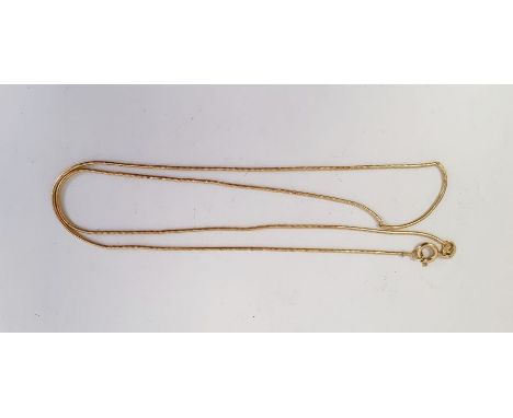 18ct yellow gold fine chain link necklace, flexible chevron links, stamped 750, 5.6g approx. Condition ReportSmall kink and t