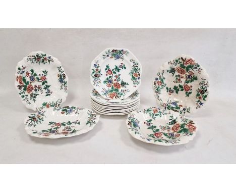 Copeland & Garrett late Spode 'New Fayence' part dessert service to include nine octagonal plates, two oval and two shell-sha