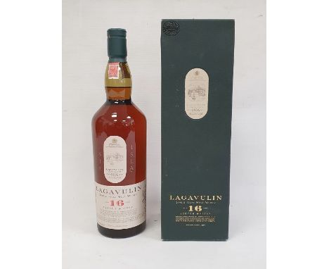 Bottle of Lagavulin Single Islay Malt Scotch Whisky, aged 16 years, 1 litre&nbsp;