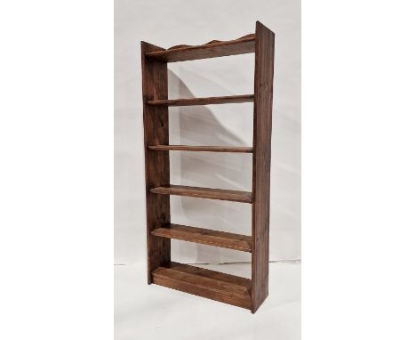 20th century six-shelf open bookcase, 61cm x 124cm