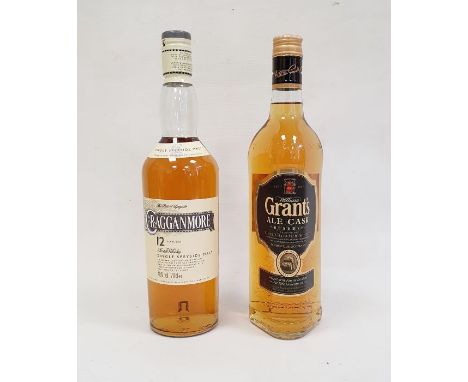 Bottle of Cragganmore Single Speyside Malt Scotch Whisky, aged 12 years 70cl and a bottle of William Grant's Ale Cask Reserve
