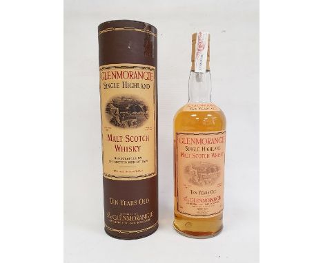 Bottle of Glenmorangie Single Highland Malt Scotch Whisky, aged 10 years, 1litre