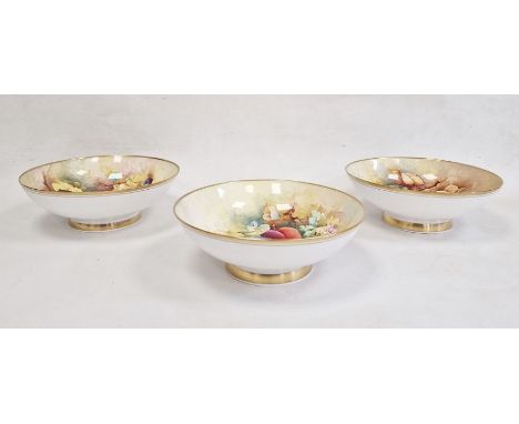 Three Caverswall limited edition fruit painted bowls, two by R A Shufflebotham and one by L Woodhouse (3) Condition ReportGen