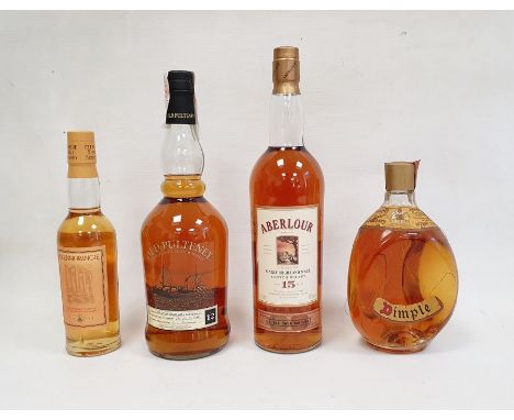 Bottle of Glenmorangie Single Highland Malt Scotch Whisky Aged 10 years 35cl, a bottle of Aberlour Single Highland Malt Scotc