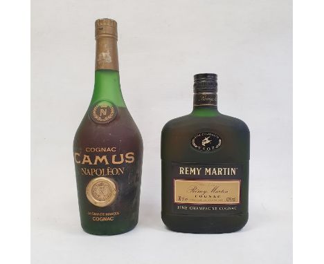 Bottle of Remy Martin Fine Champagne V.S.O.P. Cognac, 50cl, a bottle of Camus Napoleon La Grande Marque Cognac&nbsp;and a hal