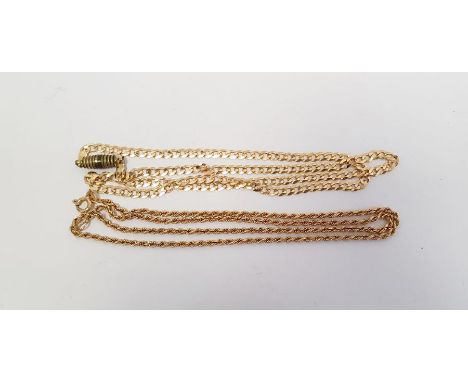 Two various 9ct gold chain link necklaces, approx. 11g (2) 