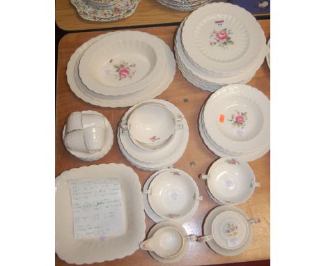 A Copeland Spode Jewel Billingsley Rose pattern part tea and dinner service
