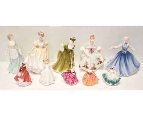 ROYAL DOULTON; ten figures comprising HN2392 'Jennifer', HN3173 'Natalie', HN3221 'Country Rose', HN4305 'The Milk Maid', HN2