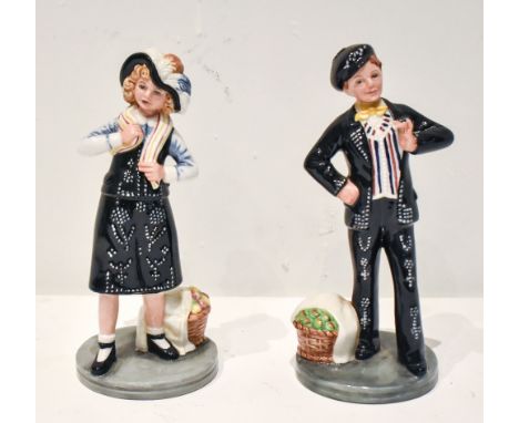 ROYAL DOULTON; two figures HN2767 'Pearly Boy' and HN2769 'Pearly Girl' (2).Additional InformationLight wear to the raised pa