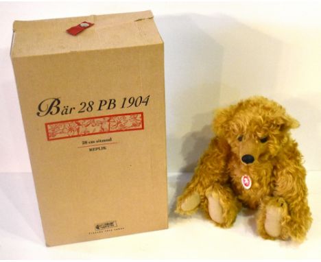 STEIFF; a boxed Bar 28PB plush bear.Additional InformationThe box is tired, minor tears to the box. The bear is in good order