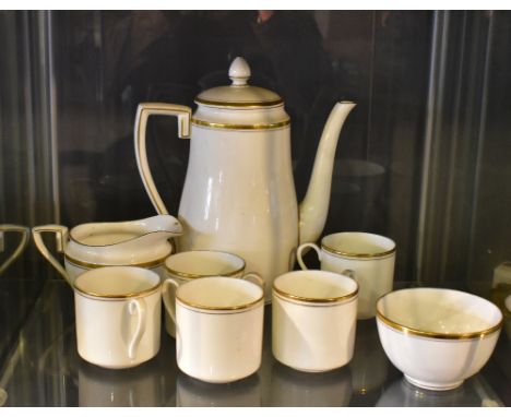 ROYAL DOULTON; a gold 'Concorde' pattern part tea and dinner service.