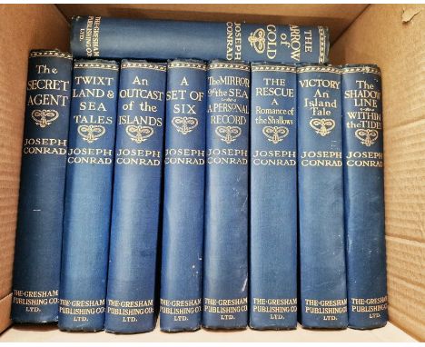 Conrad, Joseph"The Works", The Medallion edition, the Gresham Publishing Company 1925, frontis portrait of Conrad to 'The Sha