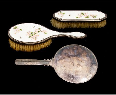Georg Jensen: An Art Deco sterling silver mounted mirror pattern number 134 A stamped HN STERLING DENMARK, with import marks 