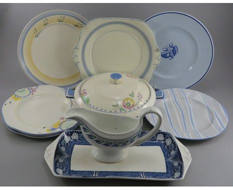 ****** ITEM LOCATION BISHTON HALL**********A mixed group of early twentieth century art deco period floral pattern wares c. 1
