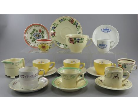 ****** ITEM LOCATION BISHTON HALL**********A group of early twentieth century art deco period Bristol Pottery tea wares, c. 1