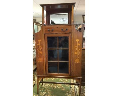 An Edwardian Art Nouveau mahogany and marquetry inlaid chiffonier, circa 1905, in the manner of Thomas Sheraton, the back ins