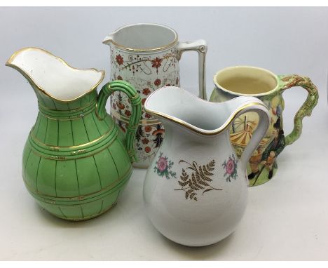 A collection of mainly Victorian ceramic and earthenware jugs, factories include Minton, Worcester 1047; Eden Pek and remaini