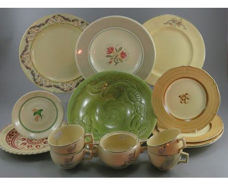 ****** ITEM LOCATION BISHTON HALL**********A group of early twentieth century art deco period wares, c. 1910-30. Comprising o