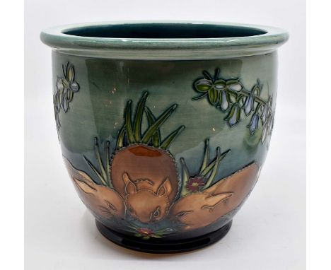 A Moorcroft Rabbits planter designed by Caroline Hulme together with a similar pin tray, same designer, date 1997, pintray 12