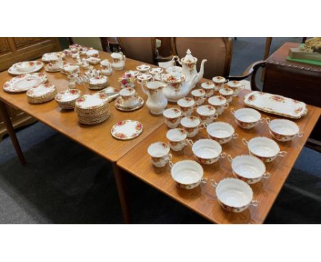 A Royal Albert 'Old Country Roses' porcelain part tea and coffee service and collection of tableware, to include teapot, coff