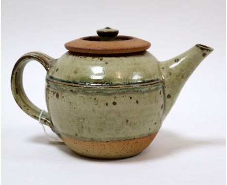 Richard Batterham (British, born 1936), a stoneware teapot with celadon glaze, 20cm wide CONDITION REPORT: ARR Artist's Resal