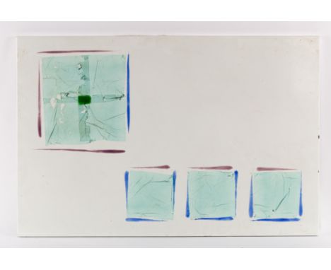 Attributed to Stefan Knapp (British 1921-1996)/Four Abstract Compositions as One/enamel on zinc, 103cm x 67cm CONDITION REPOR