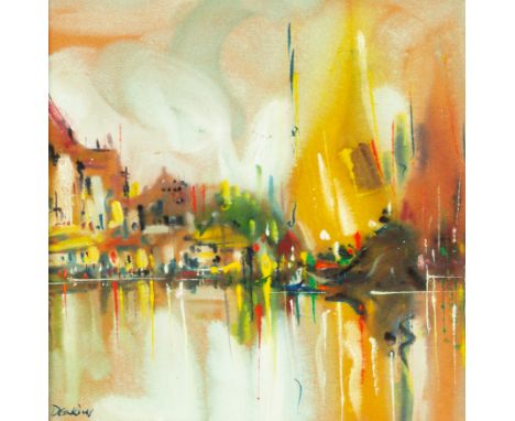 George Richard Deakins (British 1911-1982)/Harbour Sketch No 3/signed/acrylic on board, 29cm x 29cm and/Harbour Scene/signed/