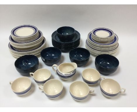 Ralph Lauren, a part dinner service, 'Farmstead Ticking' comprising seven dinner plates, 26cm diameter, ten pasta bowls, 22cm