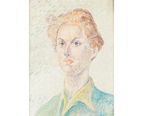 Stefan Knapp (British 1921-1996)/Portrait of a Land Girl/watercolour, 44cm x 34cm and/a watercolour of a school boy and anoth