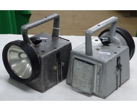 A pair of railway lamps marked B R.