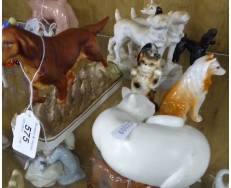 Royal Worcester Irish Setter, and other animal ornaments.