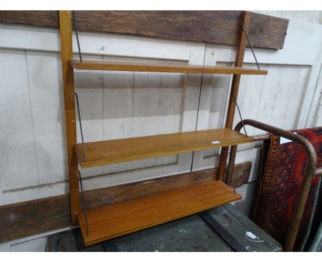 3-tier teak hanging open shelf.